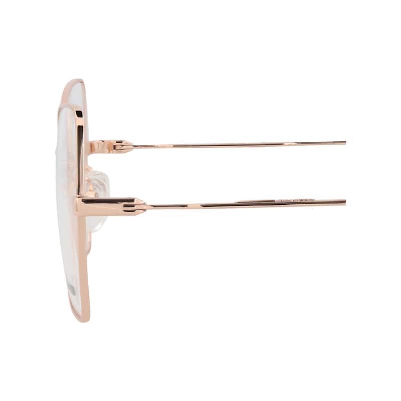 McQ Alexander McQueen Square-Frame Metal Optical Frames, Transparent Lens, Shiny Rose Gold Frame