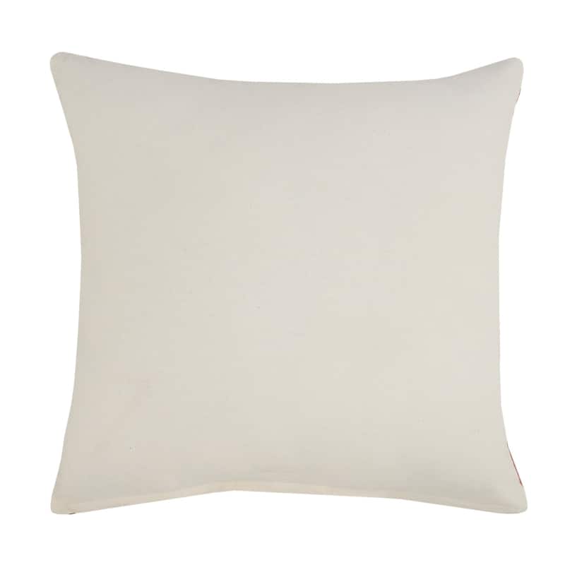 HomeRoots 20" X 20" Orange And White 100% Cotton Zippered Pillow