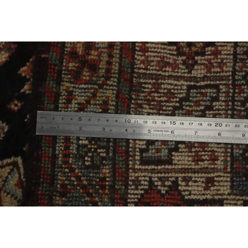 Hand Knotted Oriental 100% Wool Carpet Traditional Tribal Black Shiraz Area Rug - 8' 3'' X 4' 4''