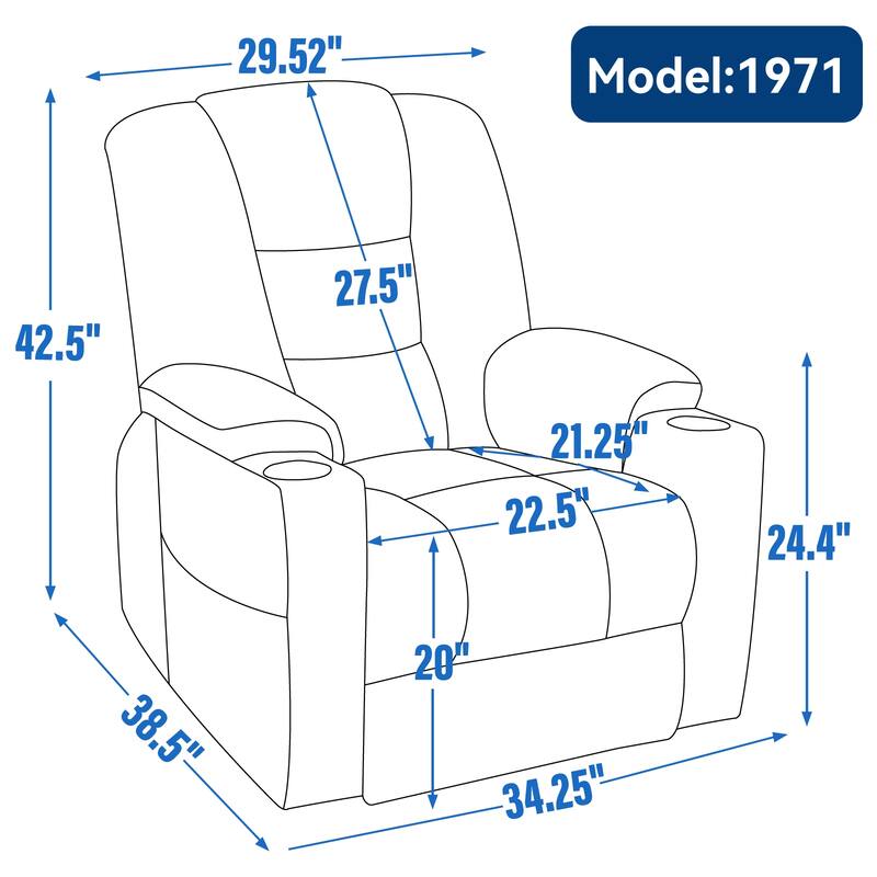 EMON'S Large Power Lift Recliner Chair with Massage and Heat for Elderly, Overstuffed Wide Recliners, Heavy Duty Motion Mechanis