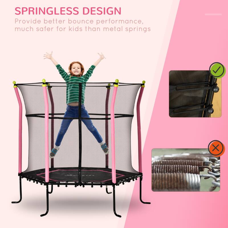 Soozier Trampoline for Kids with Net, Indoor/Outdoor Toddler Trampoline with Safety Enclosure