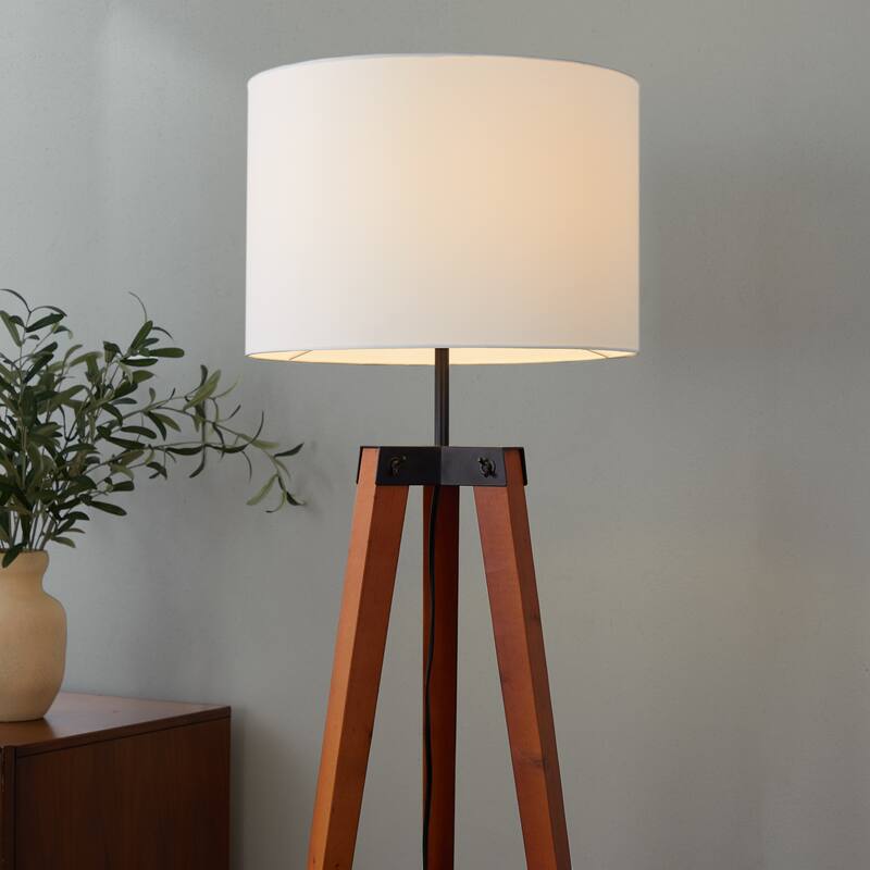 Carson Carrington Compass Tripod Floor Lamp with Shelf