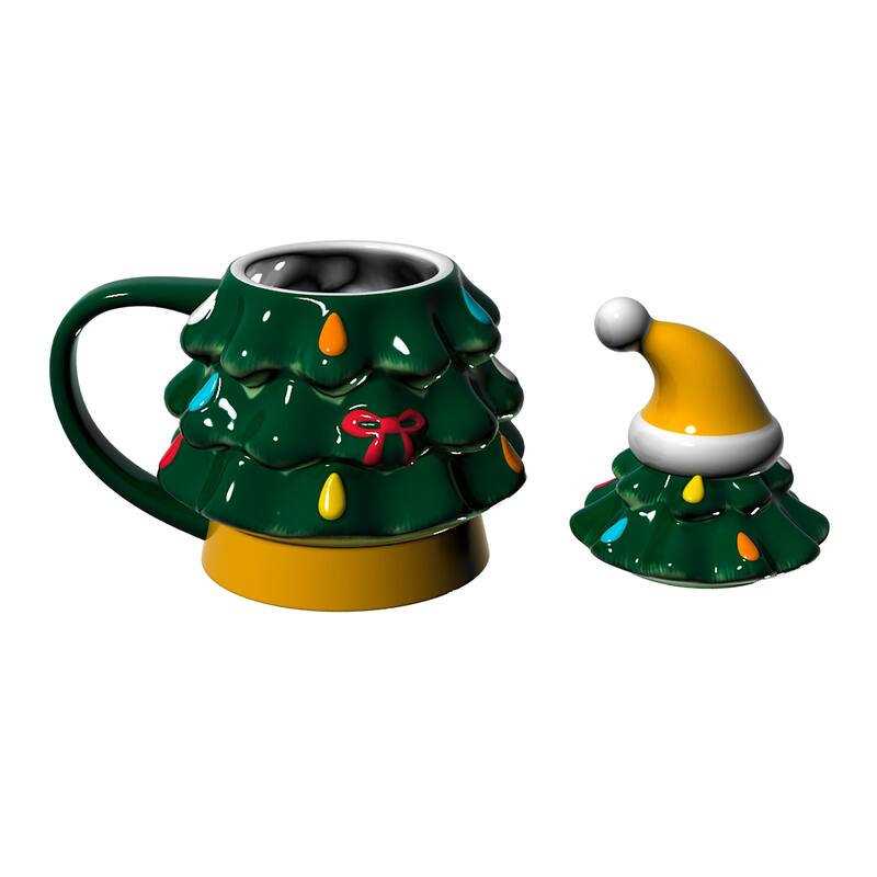 Green Bay Packers, 14 oz Ceramic Christmas Tree Cup Gift Set