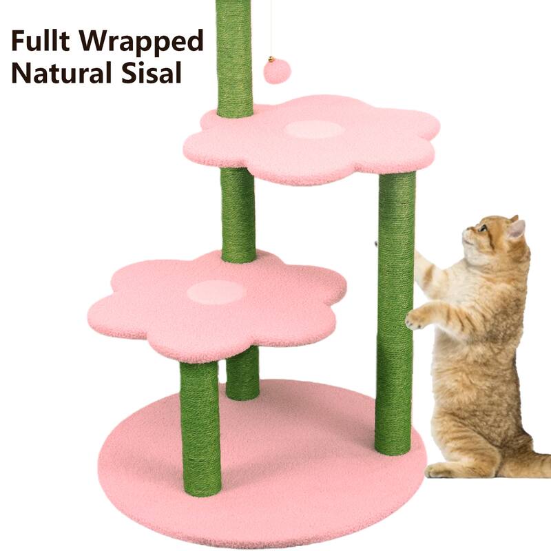 Cat Tree with Removable Cozy Perch & Scratching Posts Hanging, Toy Multi-Level Cat Furniture for Cats to Climb