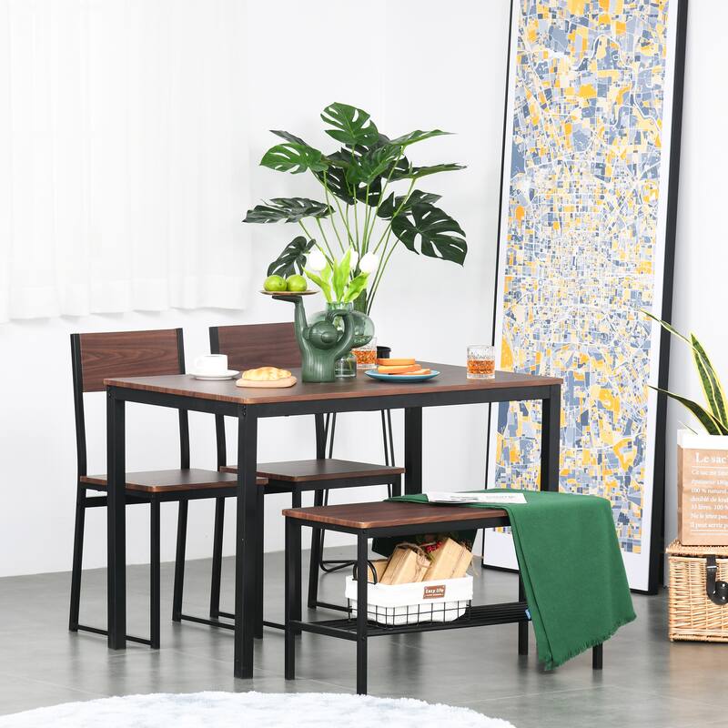 HOMCOM 4-piece Industrial Dining Table Set