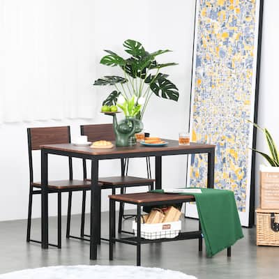HOMCOM 4-piece Industrial Dining Table Set