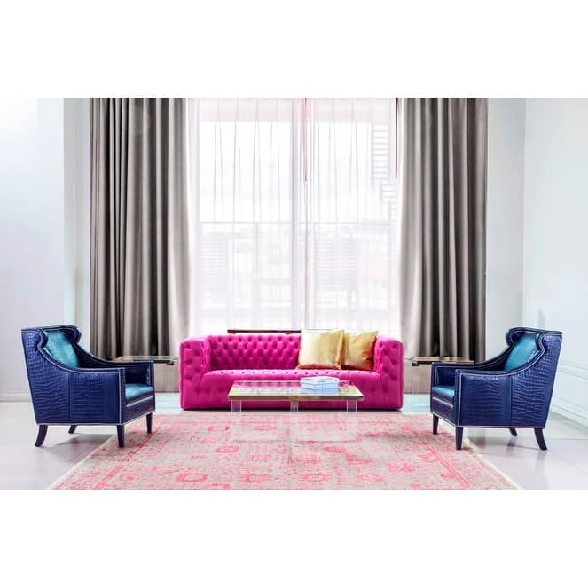 Pasargad Home Vicenza Velvet Tufted Sofa - L89.37"XD36.22"XH30"