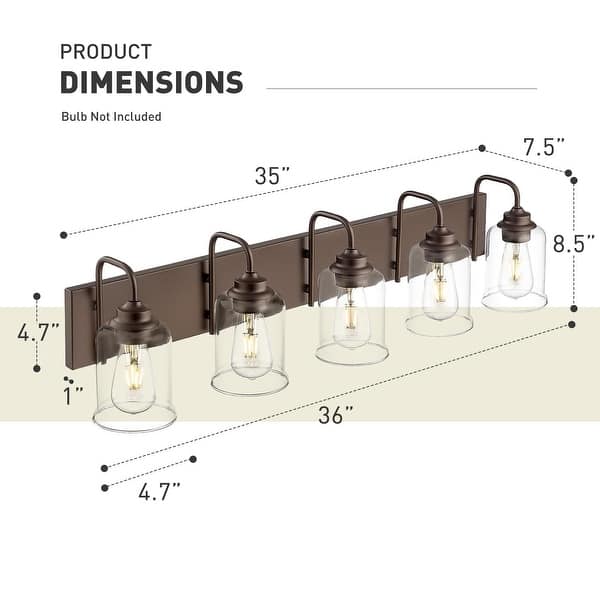 dimension image slide 0 of 4, Oil Rubbed Bronze Bathroom Vanity Light