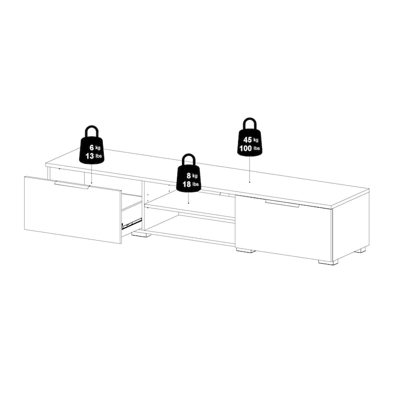 Porch & Den Match 2-Drawer and 2-Shelf TV Stand
