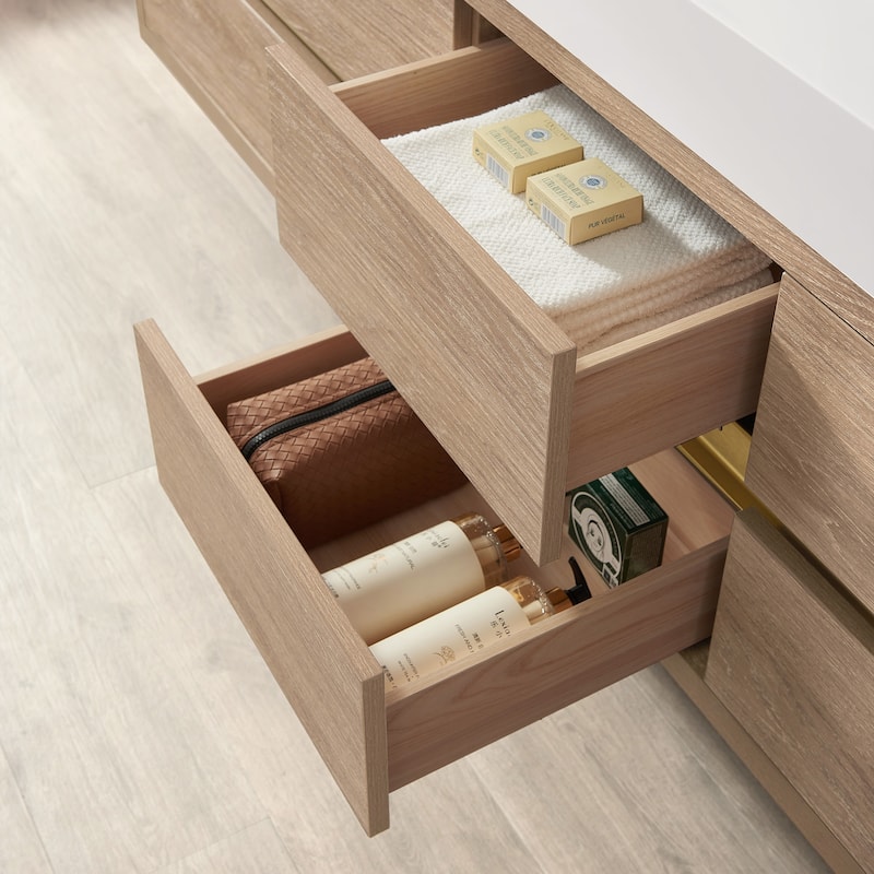 Miseno MV-ALIS84-WHT-NM Palencia 84" Wall Mounted Double Basin Vanity