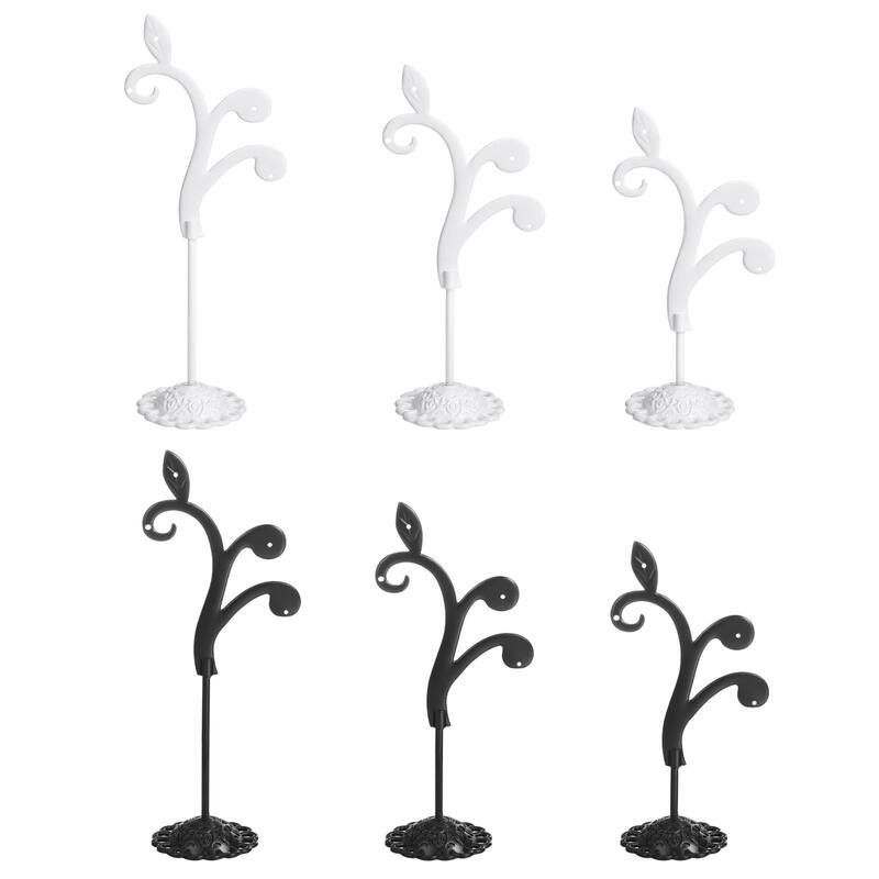 Earring Holder, 6pcs Earring Stand Earring Display Stands Organizer Streetlight - Black