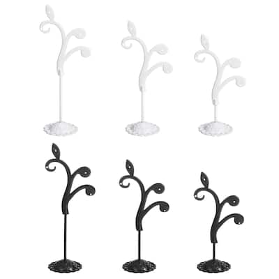Earring Holder, 6pcs Earring Stand Earring Display Stands Organizer Streetlight - Black
