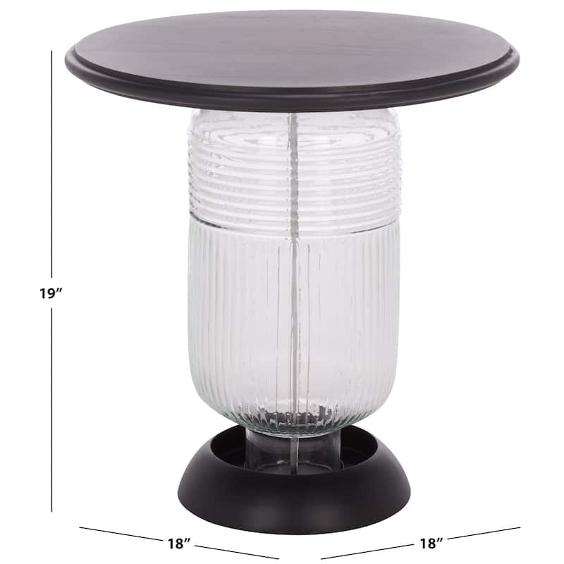 SAFAVIEH Home Karana Glass Accent Table - 18"W x 18"D x 19"H