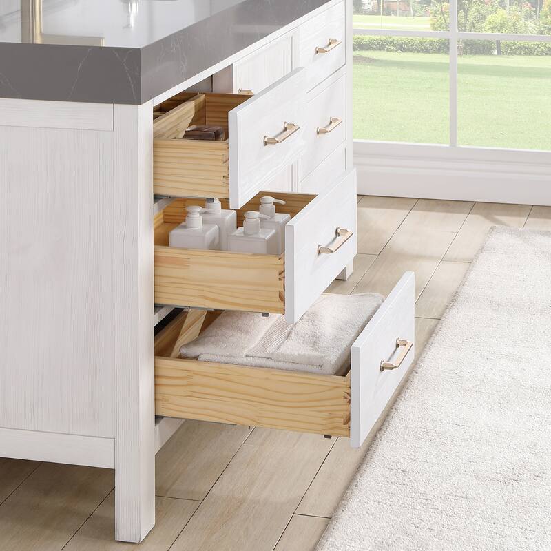 Leon 60 in. Single Bathroom Vanity with Composite Stone Top