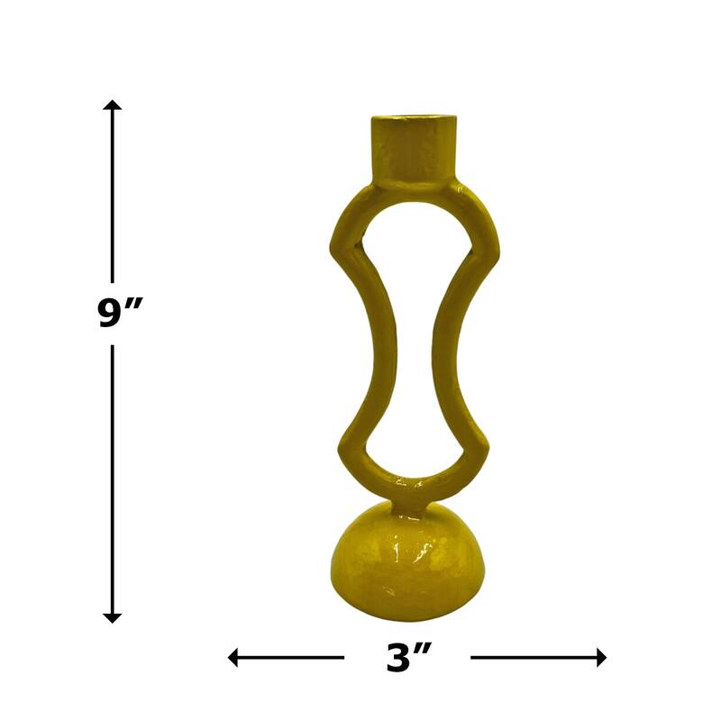 9 Inch High Decorative Handmade Aluminum Modern Candle Holder Set of 2 - 3 x 3 x 9 in