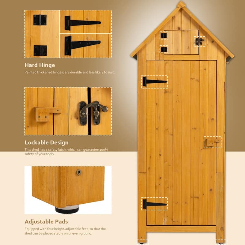Outdoor Storage Cabinet Wooden Garden Tool Shed