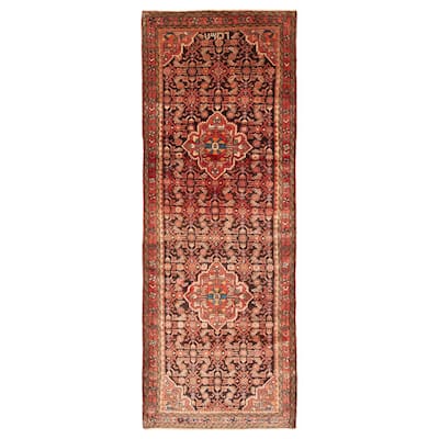 ECARPETGALLERY Hand-knotted Andelz Black Wool Rug - 3'6 x 10'4
