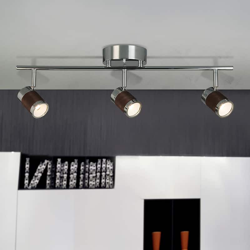 Eglo Brews 3-Light Chrome LED Semi-Flush Mount Track Lighting - Chrome