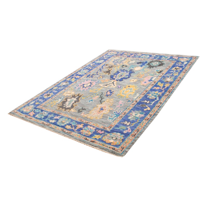 ECARPETGALLERY Hand-knotted Modern Oushak Grey Wool Rug - 9'1 x 12'0
