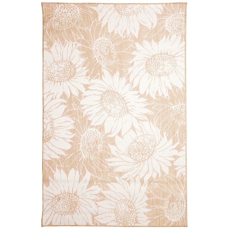 Liora Manne Carmel Sunflower Field Indoor/Outdoor Rug - 7'10" x 9'10" - Sand
