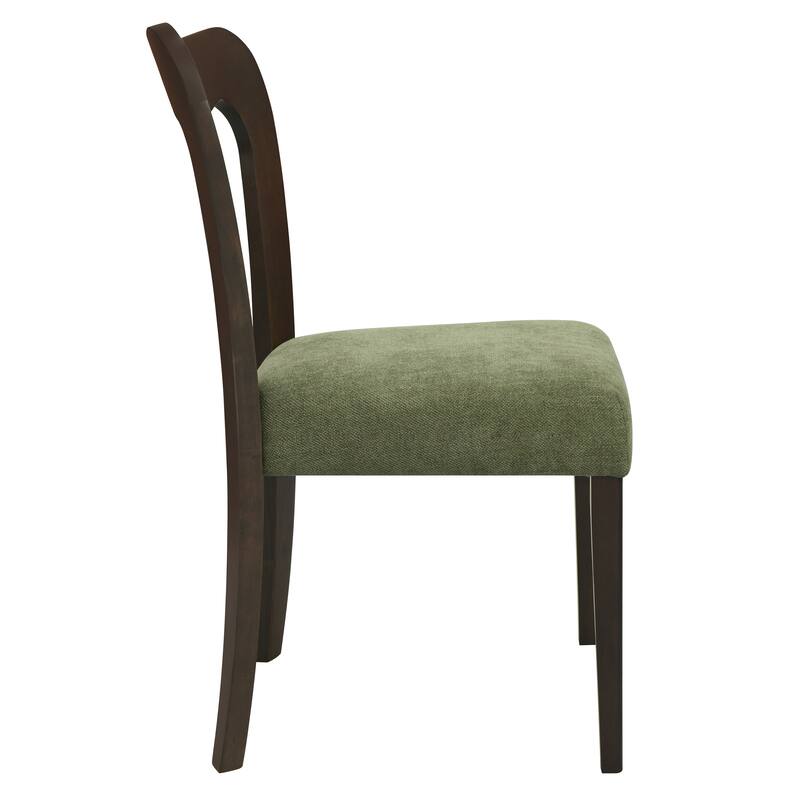 Dining Chairs Set of 2, Fabric Upholstered Dining Room Chairs Kitchen Side Chairs with Padded Seat and Open Back