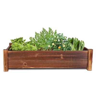 Wooden Raised Garden Bed Planter Boxes 26" L x 13" W x 6" H