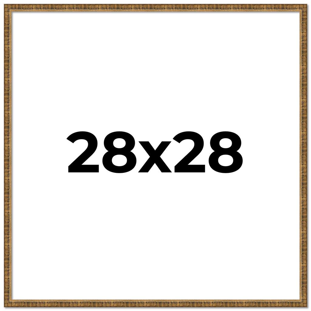 28x28 Frame Gold Solid Wood Picture Frame Includes UV Acrylic