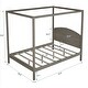 preview thumbnail 4 of 16, Full Size Canopy Platform Bed with Headboard and Support Legs