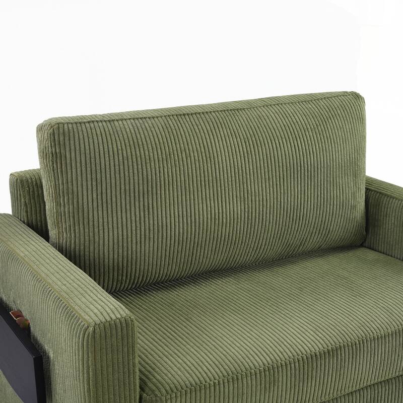 Sleeper Sofa Loveseat Sofa with a Foldable Mattress and Storage Pocket and Two USB Ports - 2 Seat