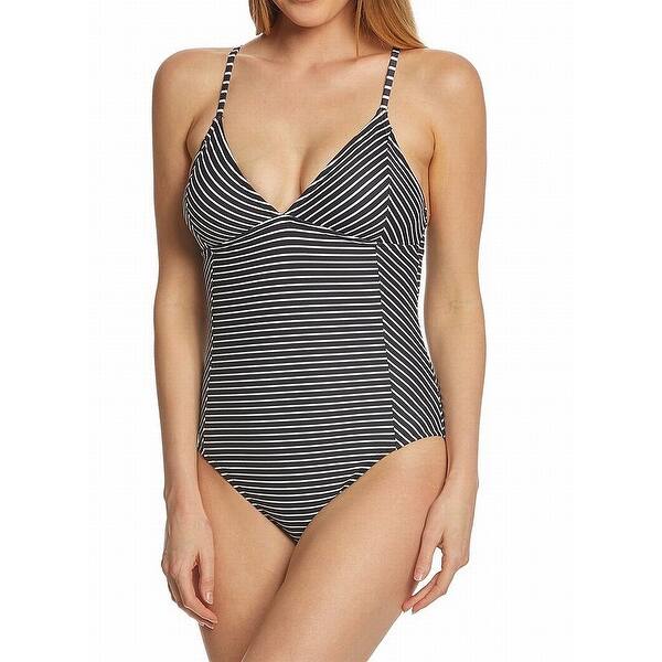 Shop Speedo Black White Womens Size Xs Striped One Piece Swimwear Overstock 28119438