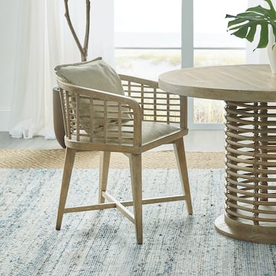 Hooker Furniture Surfrider 26" Wide Coastal Casual Lattice Cane Barrel