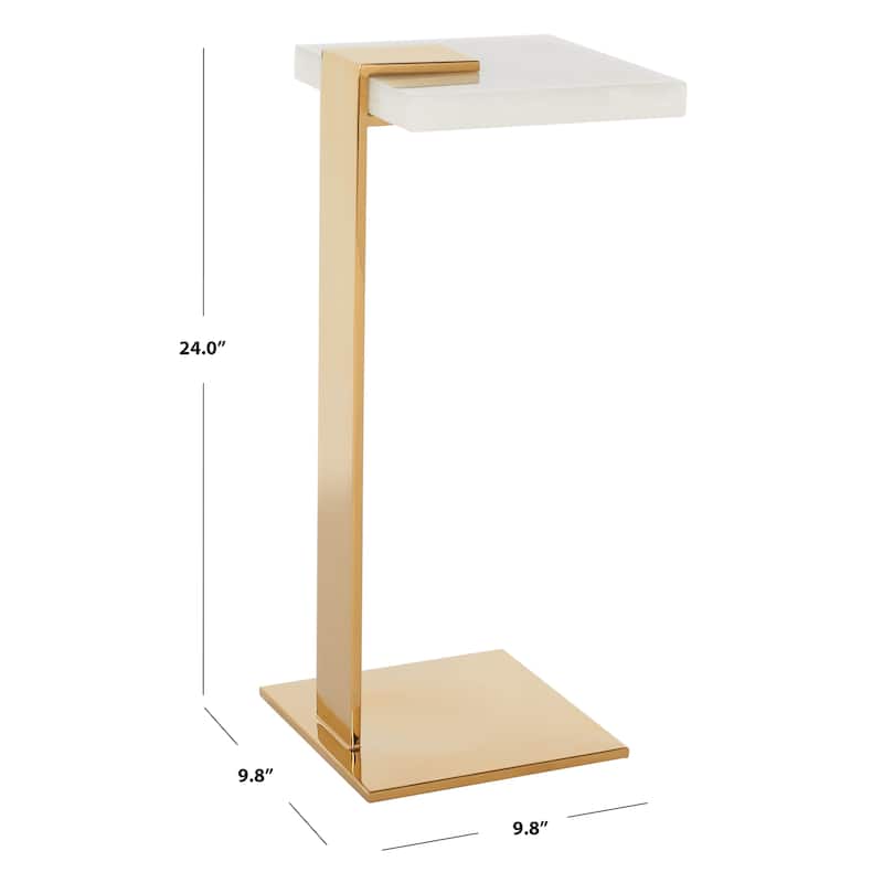 SAFAVIEH Couture Shiloh Acrylic Drink Table - 9.8" W x 9.8" L x 24" H - 10Wx10Dx24H