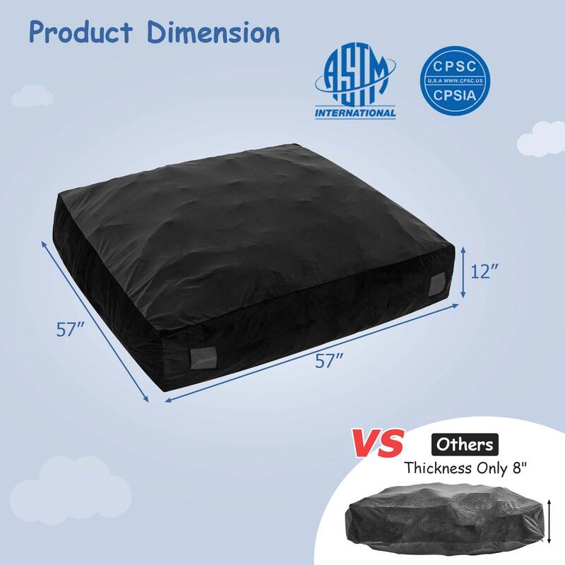 Costway 57" x 57" Crash Pad Sensory Mat with Foam Blocks & Washable - See Details