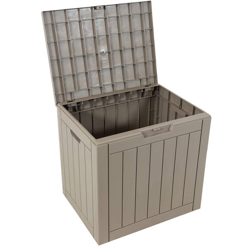 Sunnydaze Small Deck Box with Storage and Lockable Lid - 32 Gal.