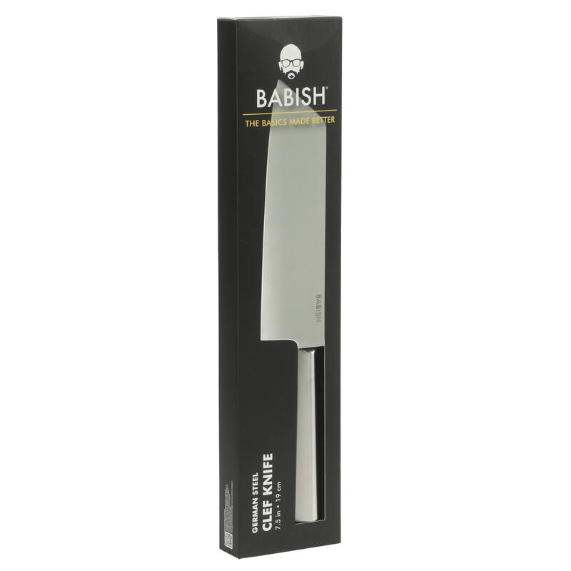 Babish High Carbon 1.4116 German Steel Full Tang 7.5-Inch Clef Knife Chef & Cleaver Hybrid for Chopping, Slicing & Prep