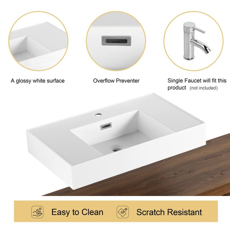 Malwee 30"/60" Floating Bathroom Vanity, Wall Mounted Bathroom Vanity with Single/Double Sink and Soft Close Drawers