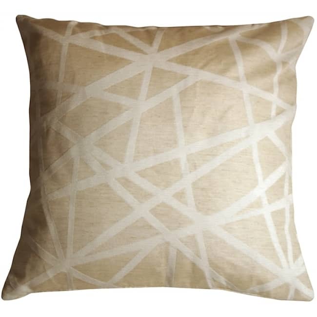 Criss Cross Stripes Throw Pillow with Polyfill Insert, Cream