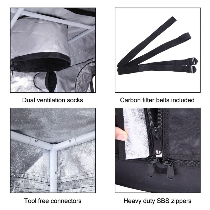 48" x 24" x 70" Home Use Hydroponic Plant Grow Tent with Window - 48" x 24" x 70"