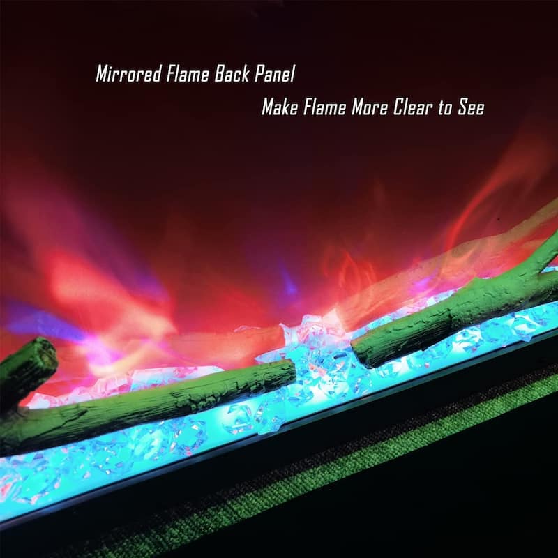 Clihome 30-72Inch Recessed Wall-mounted w/ RC (1500W) Electric Fireplace
