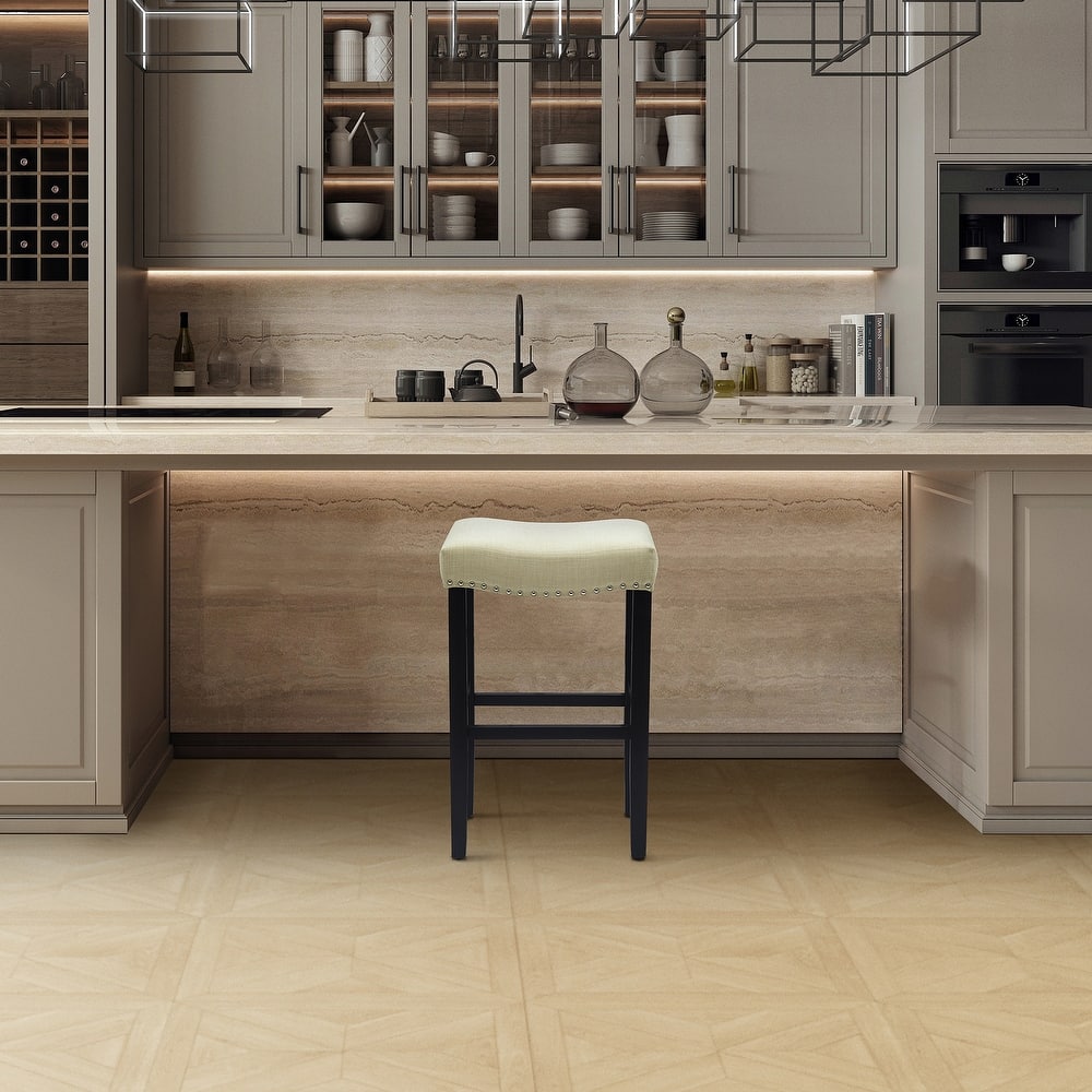 Jameson Upholstered Polyester Black 29 Inch Bar Stool