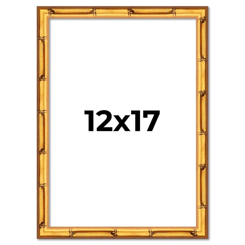 12x17 Frame Gold Bamboo Picture Frame Modern Photo Frame Includes UV Acrylic Shatter Guard Front Acid Free Foam Backing Board