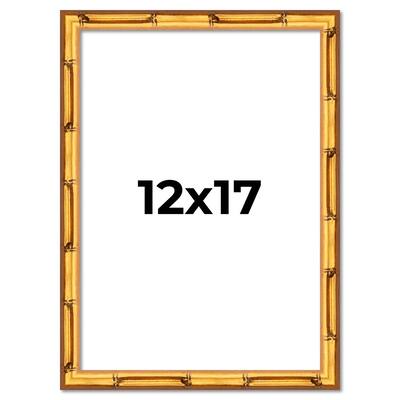 12x17 Frame Gold Bamboo Picture Frame Modern Photo Frame Includes UV Acrylic Shatter Guard Front Acid Free Foam Backing Board