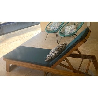 Maki Outdoor Acacia Wood Chaise Lounge and Cushion Sets (Set of 2) by Christopher Knight Home