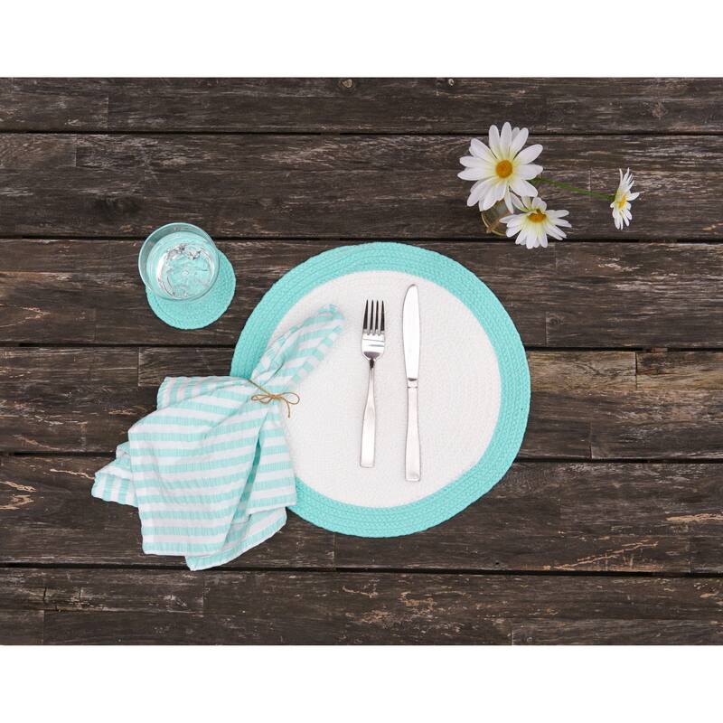 Rim Braided Round Placemats Sets of 6 Collection