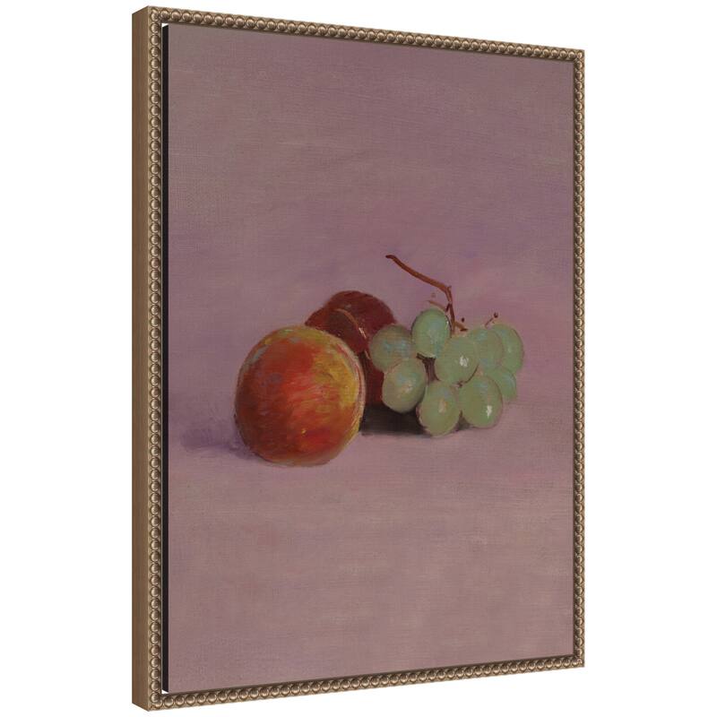 Kate and Laurel Still Life with Fruit 1905 Odilion Redon Vertical by Nostalgia Prints Framed Canvas Wall Art Print - 18x24
