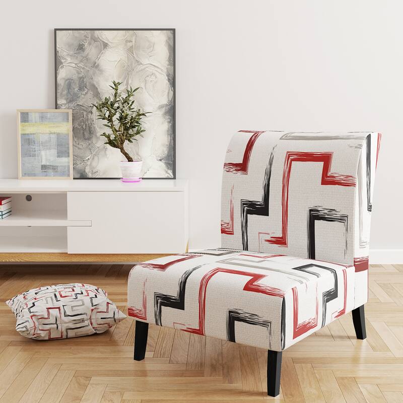 Designart "Multicolor Trendy Geometric " Upholstered Patterned Accent Chair and Arm Chair