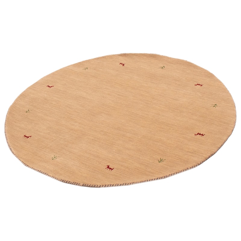 Kashkuli Gabbeh Beige Rug 4'11" x 4'11" - 4'11 x 4'11