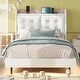 preview thumbnail 5 of 10, Twin Size Upholstery Platform Bed with LED Light Strips, Storage Headboard & 2 USB Charging, Beige