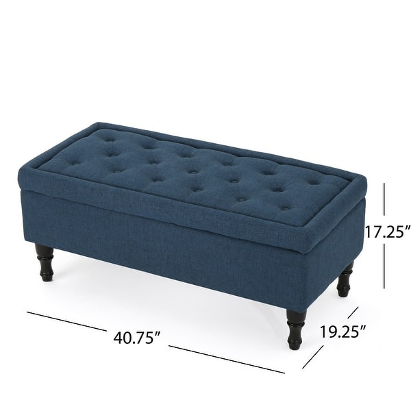 dimension image slide 0 of 2, Chantelle Fabric Storage Ottoman by Christopher Knight Home