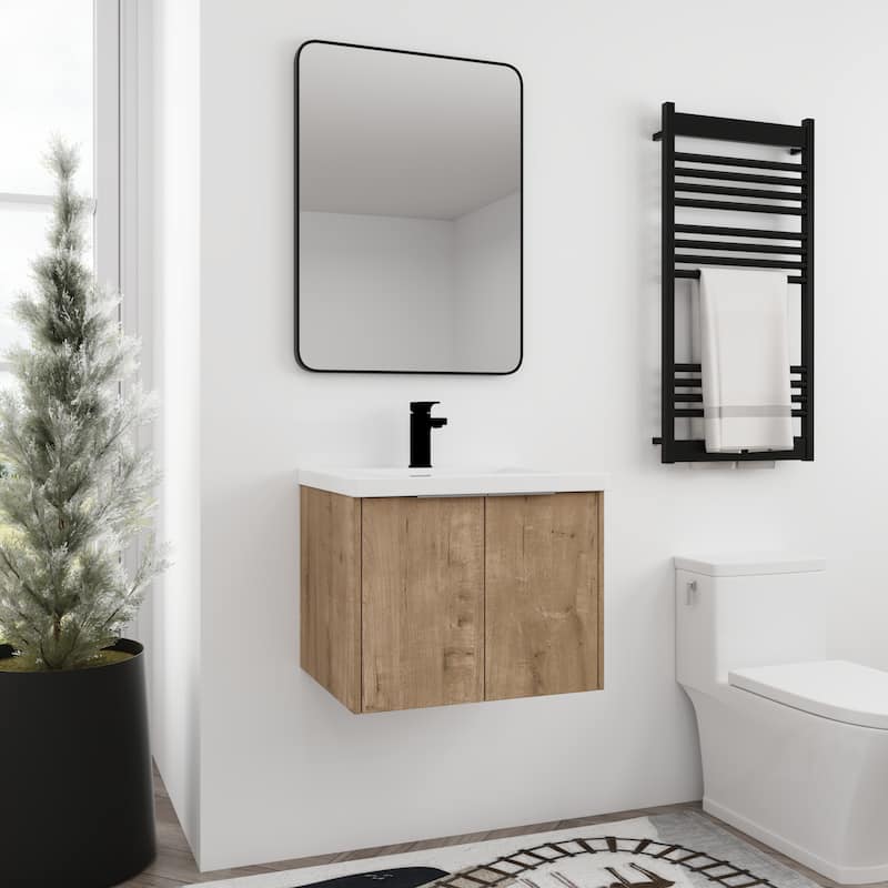 BNK 24"/30"/36" Single Sink Bathroom Vanity with Soft Close Door, Modern Floating Vanity